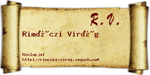 Rimóczi Virág névjegykártya